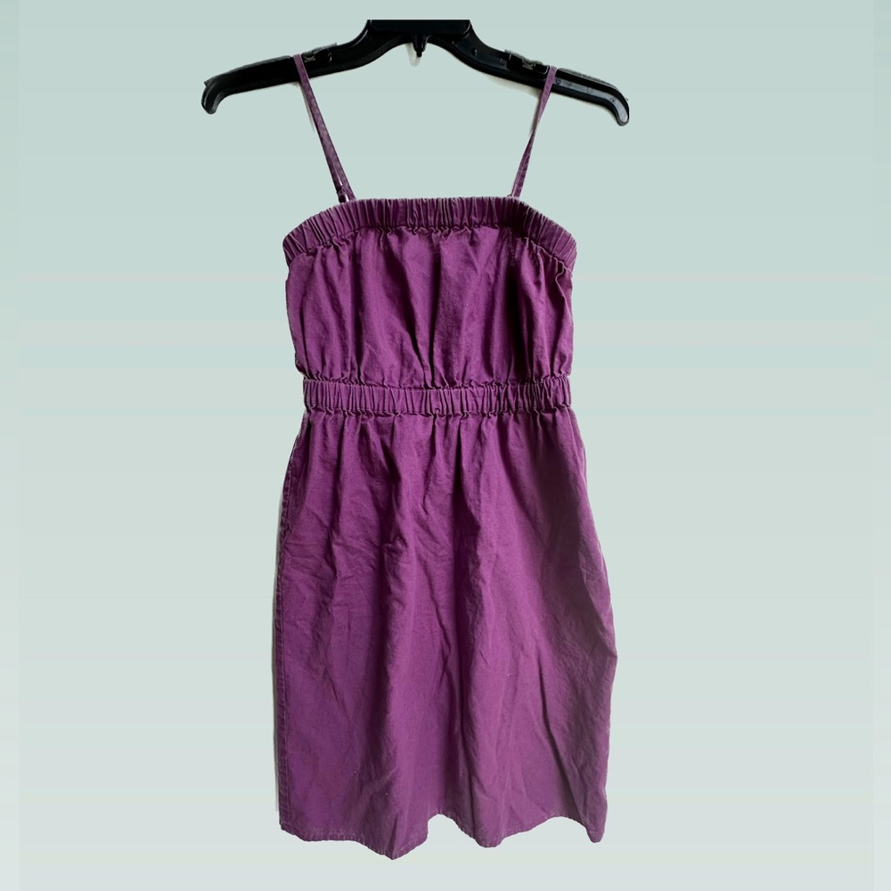 Purple size medium linen dress with removable straps